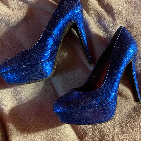 Blue sparkle heels - Picture 4 of 4